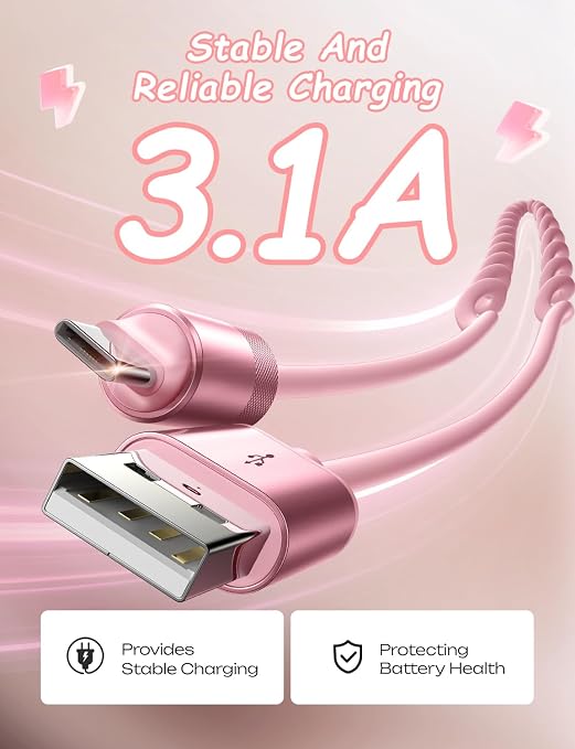 LISEN Chubby Cable Coiled Cable 2 Pack Car Play Cord | for Android Auto Short USB A to USB C Cable for iPhone 17/16/15 Samsung Galaxy S25/S24 A15/A14 Google Pixel 9/8 Blue 4FT