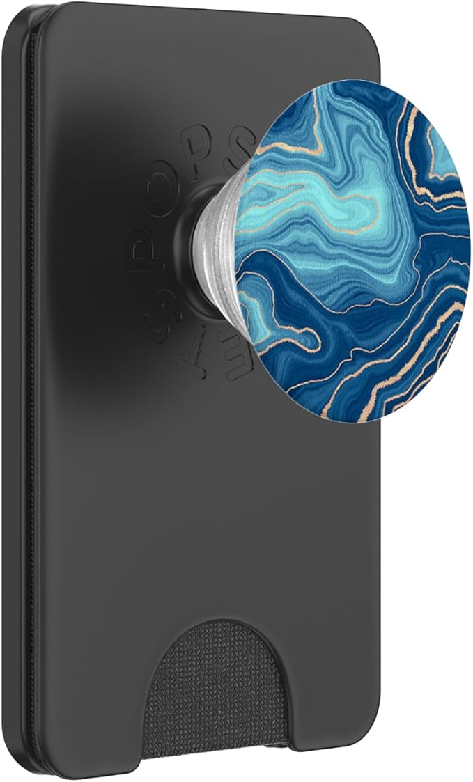 Elegant Ocean Blue Watercolor Abstract Swirl Pattern PopSockets Adhesive PopGrip