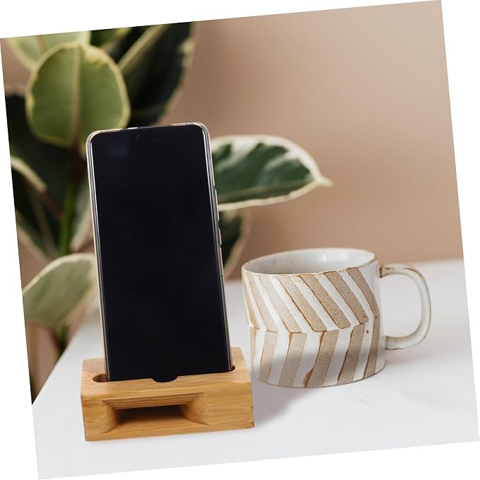 Angoily Wooden Phone Holder Desk Stand Bracket Echo Resonance Sound Amplifier