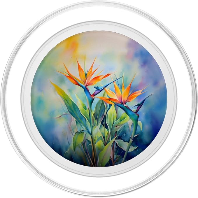 Bird of Paradise Flower Watercolor PopSockets Adhesive PopGrip