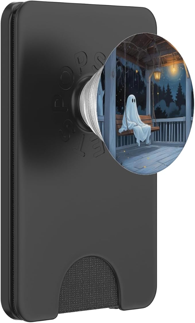 Ghost Sitting on Porch Swing at Night PopSockets Adhesive PopGrip