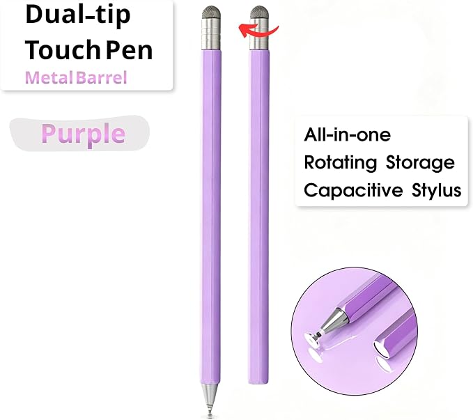 Retractable 2-in-1 Stylus Pen for Nintendo Switch 2&amp1 Dual Tips Aluminum Touch Pen for Switch OLED Lite &amp All iOS Android Touch Devices Passive No Charge Game Stylus (Black)
