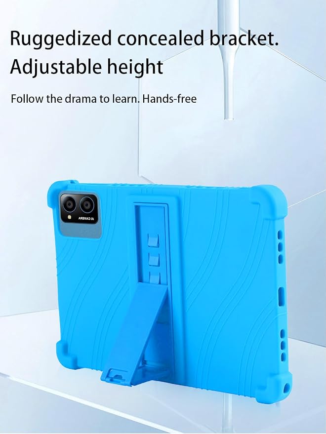 for TabneraX UTbook Android 15 Gaming Tablet10 2.5K Ultra Clear Display Tablet Model CaseSoft Silicone Adjustable Stand Cover Lightweight Kids FriendlyBlack.