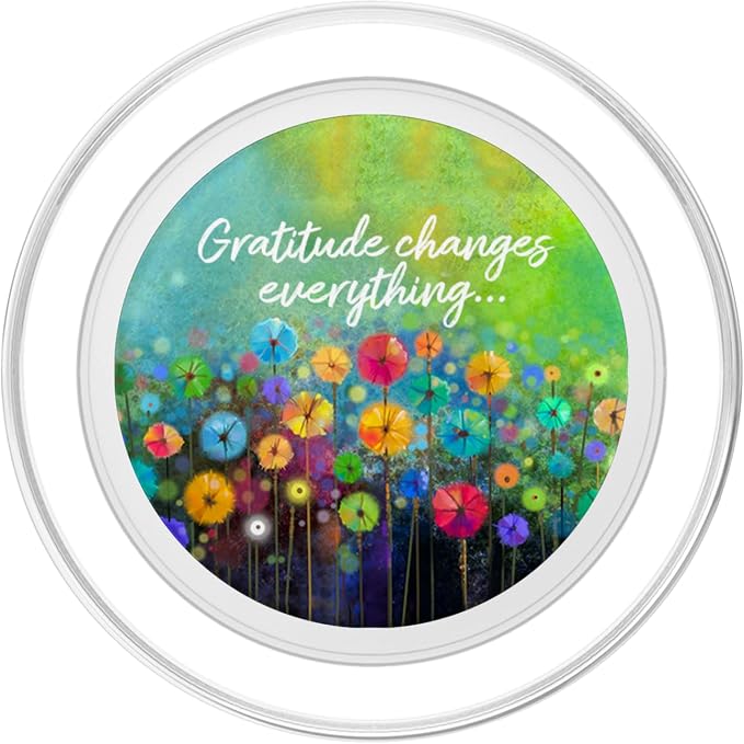 Gratitude Changes Everything Colorful Artistic Flowers PopSockets Adhesive PopGrip