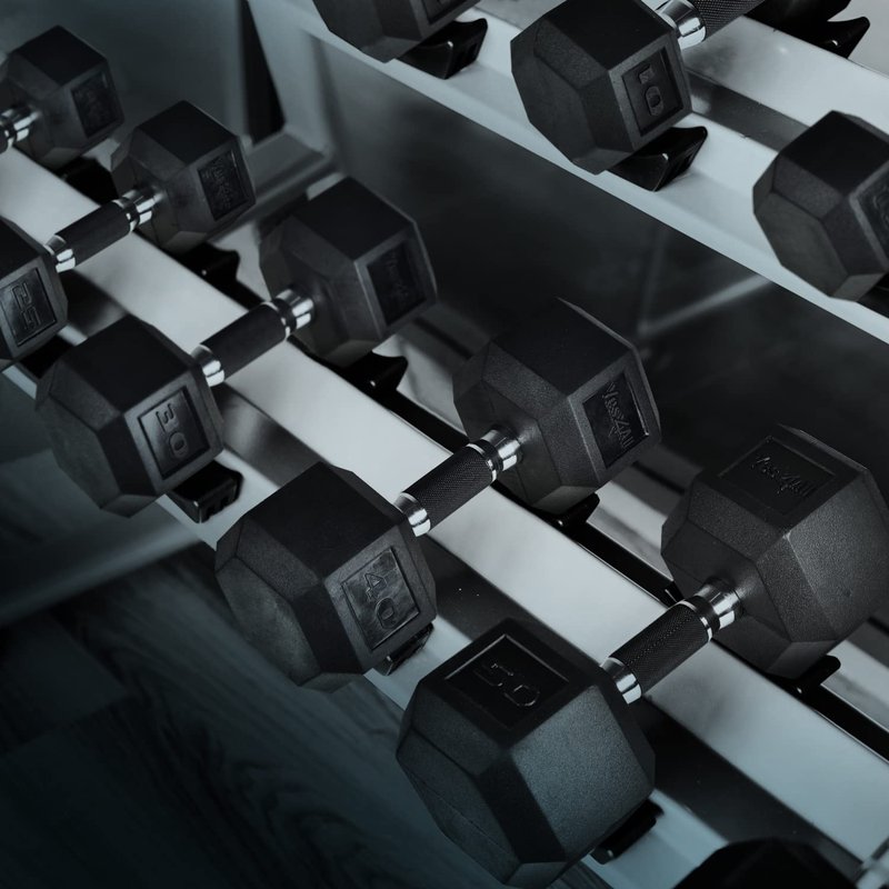 Yes4All Hex Dumbbell Rubber Grip - Premium heavy weight Dumbbell - 1C. 15 Pounds