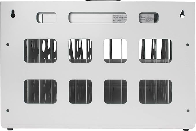 16 Device Wall-Mount Charging Station for Laptops/Tablets/iPads/Chromebooks,16 Bay Lockable Charging Cabinet with Power Strip for Classroom,School Storage Charging Cabinet，Fully Assembly(16 Bay-White)