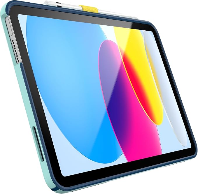 Speck iPad 10.9 Inch Tablet Case and Stand - Scratch Resistant Drop Protection &amp Quick Release Kickstand - for iPad 10th Gen 2022 - StandyShell Black/White