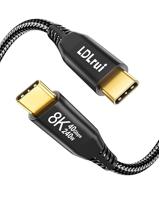 1.5FT Short 40Gbps USB C Data Transfer Cable [High-Speed Secure Stable] USB 4 Cable 8K USB C Video Cord 240W PD Fast Charging for MacBook Pro Lenovo HP Dell SanDisk Samsung T9 SSD