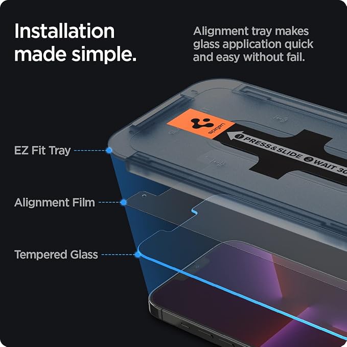 Spigen Tempered Glass Screen Protector [GlasTR EZ FIT] designed for iPhone 11 / iPhone XR [6.1 inch] [Case Friendly] - 2 Pack