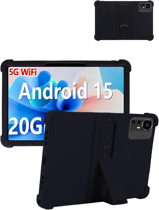 for Bnegynng CP31M 10 inch Tablet Protective case Shockproof Lightweight Silicone Protective Cover with Stand Child-Friendly Protection Easy to Clean DesignBlack