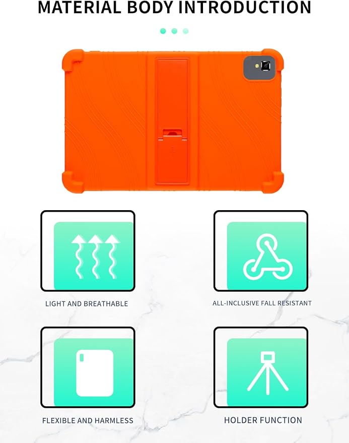 Case for YLEEBG TAB10 10 inch Android 14 TabletsWUNIAK Hollow Back DesignHeat Dissipation Shockproof Lightweight Adjustable Kickstand Silicone Shell&ampKids Friendly Soft CaseBlack