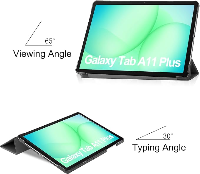for Samsung Galaxy Tab A11+ Tablet Case Auto Wake&ampSleep Slim PU Leather with Multi-Angle Stand Case Cover for Galaxy Tab A11 Plus 11 - Black