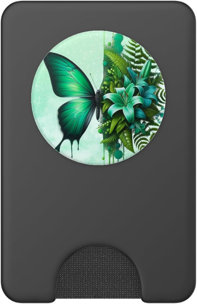 Floral Butterflies Flower Phone Grip Pop Out Green Butterfly PopSockets Adhesive PopGrip