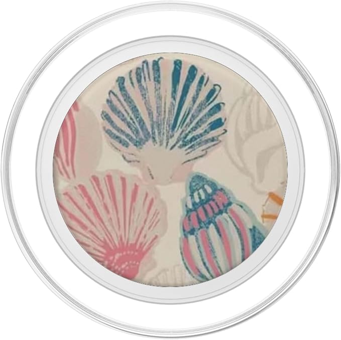 Pink Sea Shell Art PopSockets PopWallet for MagSafe