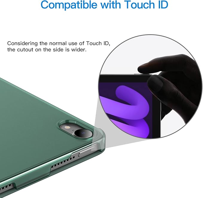 JETech Case Cover for iPad mini A17 Pro/6th Gen (2024/2021) Blue | Slim Translucent Back Design Tri-Fold Stand Auto Wake/Sleep Lightweight Shockproof Protection