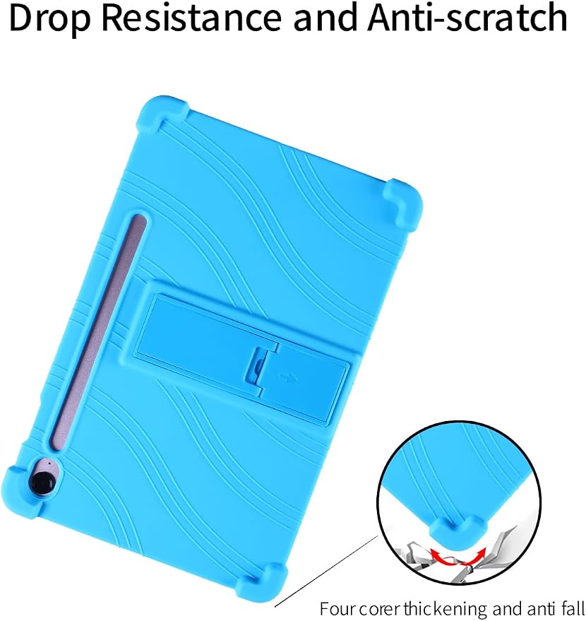 for Samsung Galaxy Tab S10 FE 11 Inch Tablets CaseBOVUGAC Soft Silicone Adjustable Stand Shockproof Kids Friendly for 10 Inch Tablets(Black)