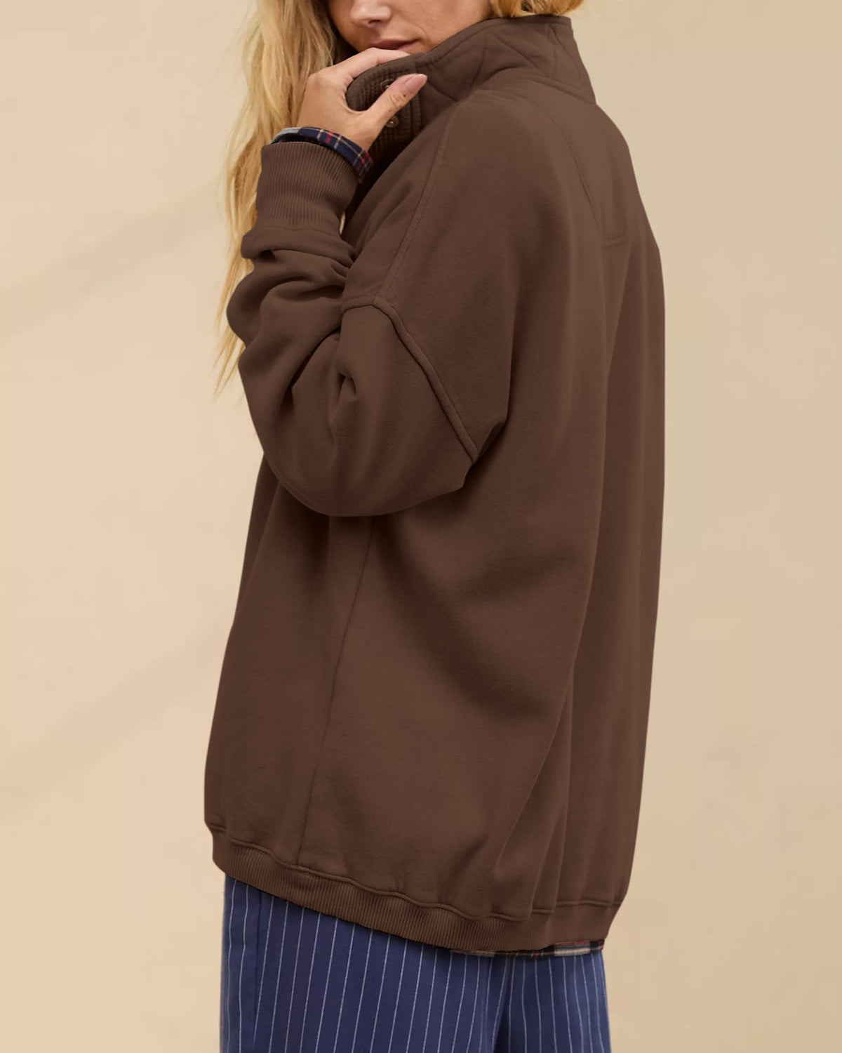 Gacaky Sweatshirt for Women Oversized Henley Neck Pullover Top Fall Outfits