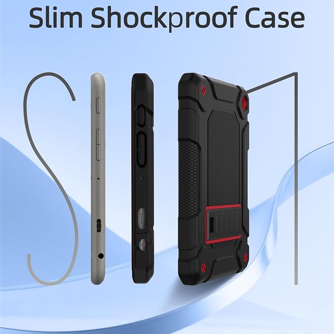 MENZO All-New Case for 8 Tablet Slim Shockproof Rugged High Impact Protective Case with Kickstand Black