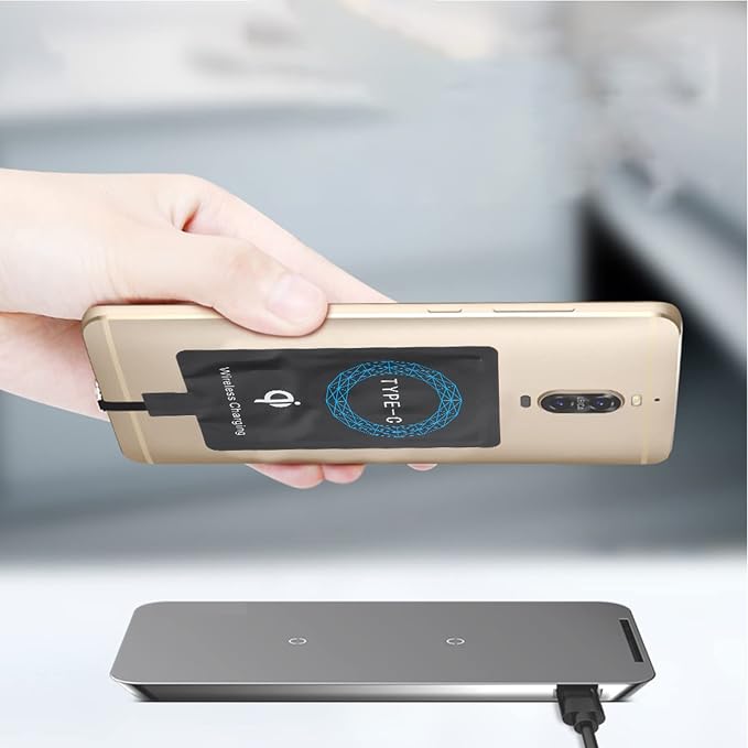 Type C Wireless Charger Adapter 2PCS Portable Charging Receiver for Type C Mobile Phone