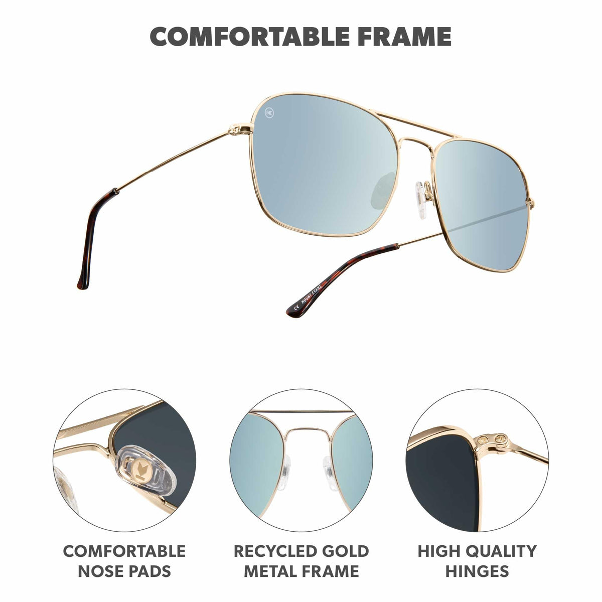 Knockaround Polarized Navigator Sunglasses for Men & Women - UV Protection