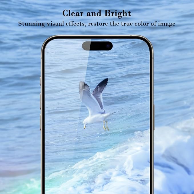 PERFECTSIGHT Privacy Screen Protector for iPhone 15 Pro Max 6.7 Inch Anti Spy HD Clear Bubble Free Tempered Glass Case Friendly 5X Stronger
