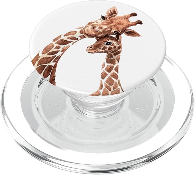 Giraffe Mom Daughter Love Watercolor Africa Cute PopSockets Adhesive PopGrip