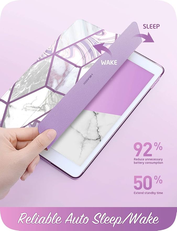 i-Blason Cosmo Lite Case for New iPad 8th/7th Generation iPad 10.2 2020 2019 Case Slim Trifold Stand Smart Case Translucent Hard Back Protective Cover with Auto Sleep/Wake (Ameth)