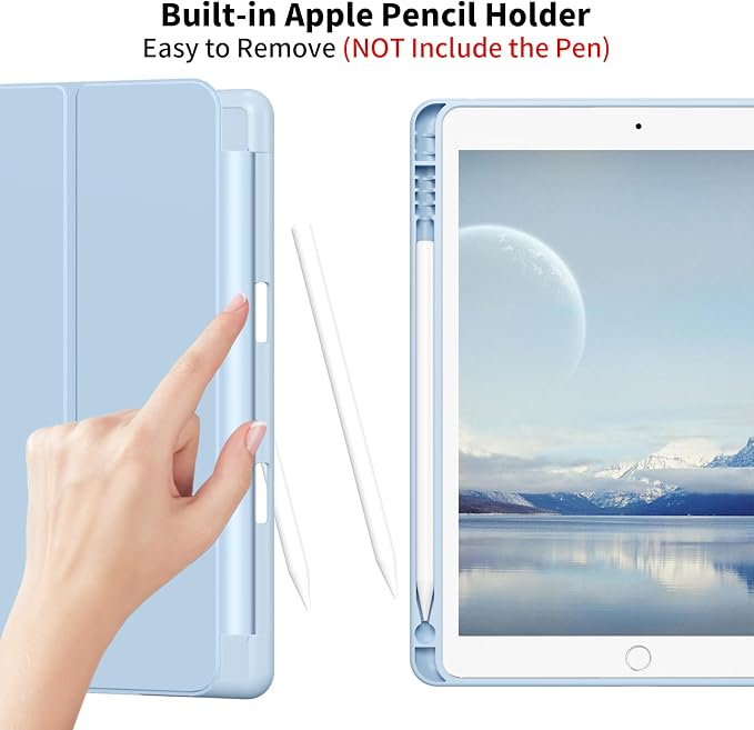 Case for iPad Air 3 (10.5-Inch 2019 3rd Generation) with Pencil Holder Slim Tablet Cover with Soft TPU Back Auto Wake/Sleep for iPad 10.5 Inch Air 3 (Black)