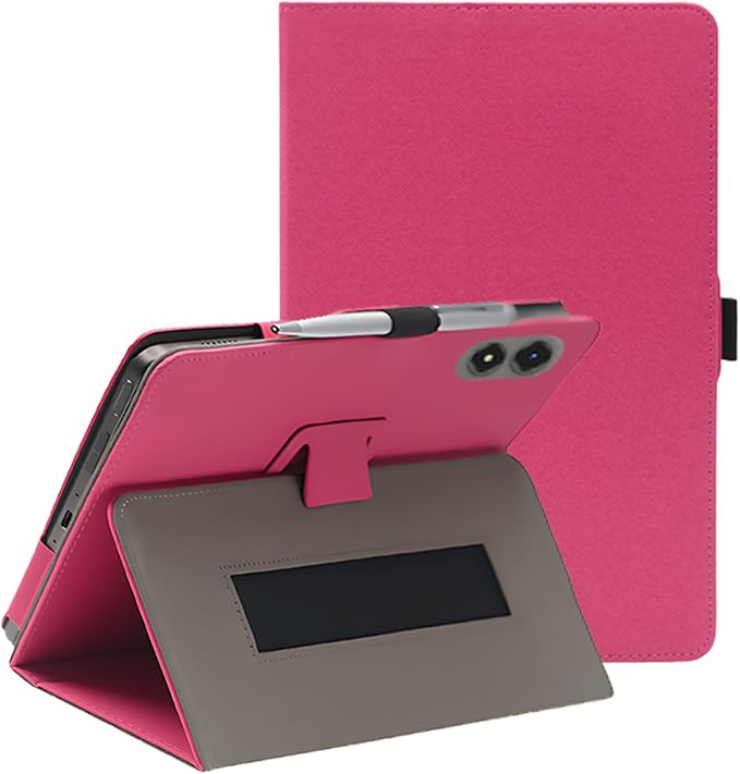 Case for TABWEE T50 11 Inch Tablet (Black) | PU Leather Folding Cover with Pen Holder and Wrist Strap Business Travel Portable