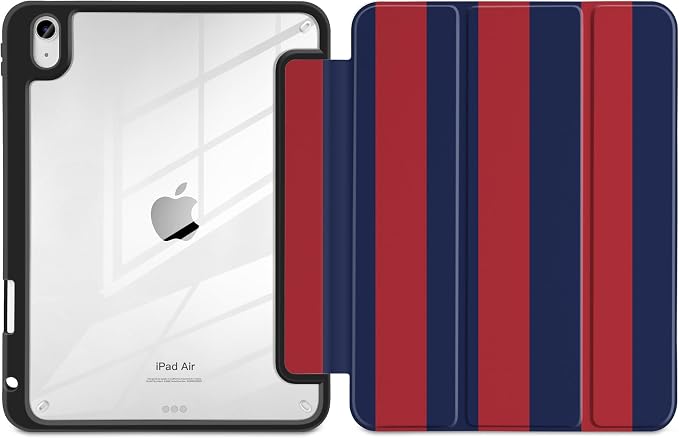 Case for iPad (A16) 11th Generation 11 inch 2025 /iPad 10th Gen 10.9 2022 - Aesthetic Cute Preppy Design Trifold Cover with Soft TPU Bumper Clear Back Auto Sleep/Wake Waves