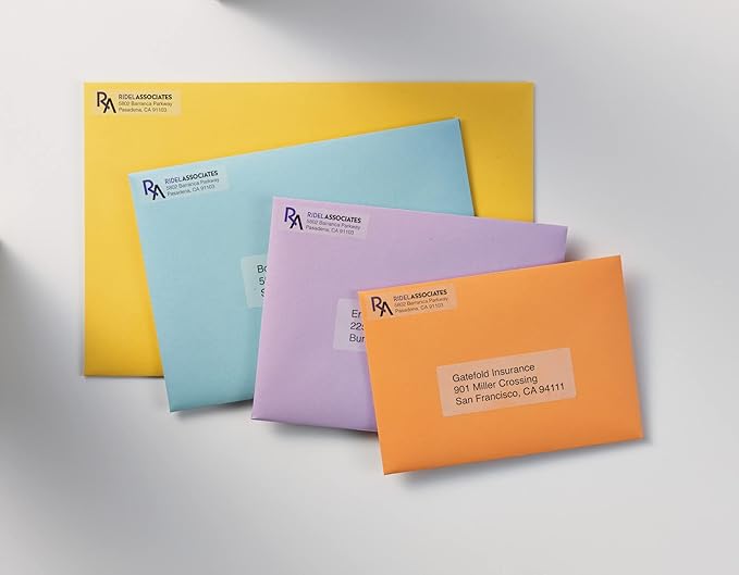 Avery Printable Return Address Labels with Sure Feed, 0.5" x 1.75", Matte Clear, 2,000 Blank Mailing Labels (05667) (Pack of 5)