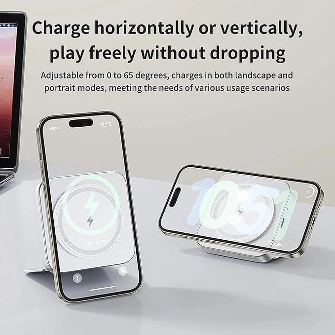 Magnetic Wireless Charger Foldable Stand for Phones Smartwatches &amp Earbuds