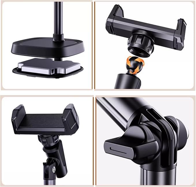 Phone Stand for Desk Angle Height Adjustable Phone Holder for Desk Universal iPhone Holder Retractable Cell Phone Stand Recording
