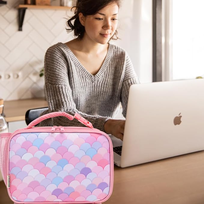 Insulated Lunch Box for School, Thermal Reusable Durable Freezable Lunch Bags for Kids Boys Girls Men Women - Small Soft Cooler Portable Lunch Tote Kit for Work Picnic Travel,Colorful