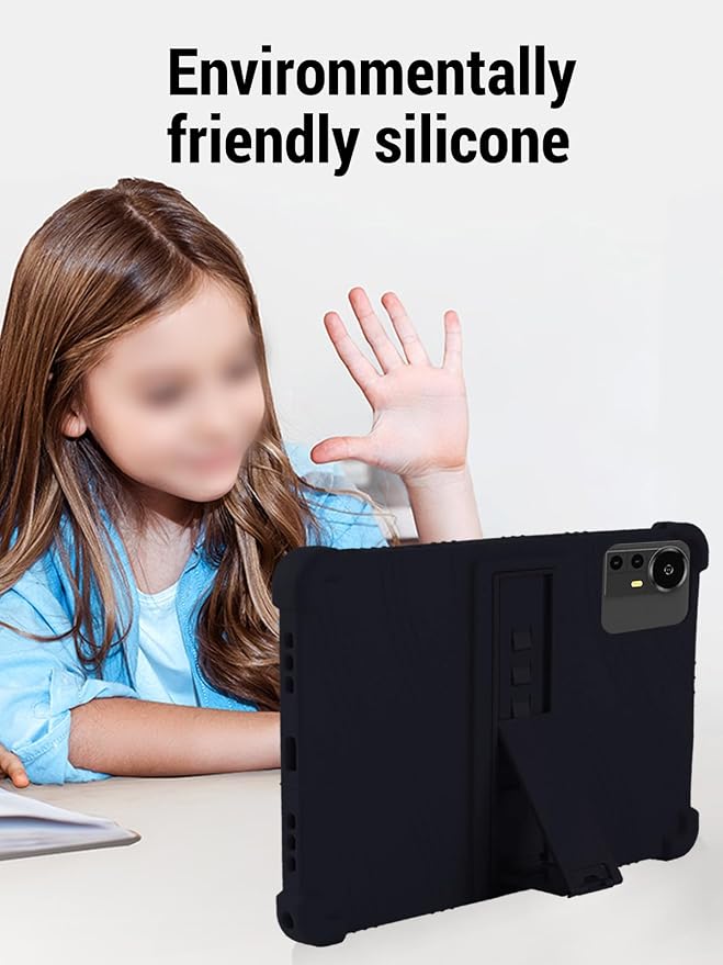 for Bnegynng CP31M 10 inch Tablet Protective case Shockproof Lightweight Silicone Protective Cover with Stand Child-Friendly Protection Easy to Clean DesignBlack