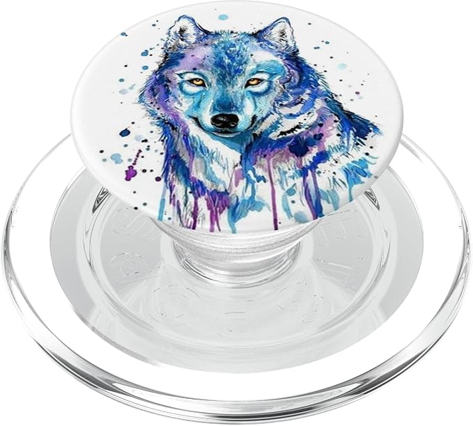 Watercolor Colorful Wild Wolf Print Pop Mount Socket PopSockets Adhesive PopGrip