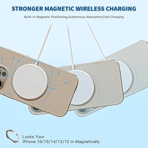 Magnetic Wireless Charger for iPhone 17 16 15 10FT Fast Phone Charging Pad | with USB C Wall Charger Fast Block For iPhone 17 Pro Max/17/iPhone 16 Pro Max/15/Plus/Pro/14/13/12 SeriesAirPods 4/3/2/Pr