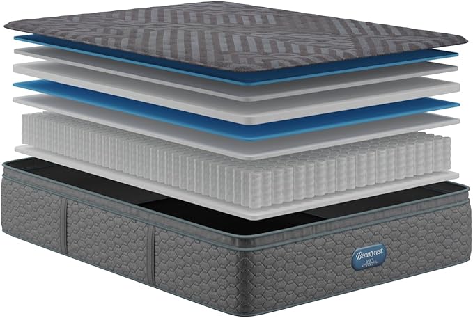Beautyrest Days End Medium Firm Pillow Top 14.75" Mattress - Twin XL - Cooling Tech, Supportive Durable Pocketed Coils, Pressure Relief, Motion Separation; 100 Night Sleep Trial and 10 Year Warranty