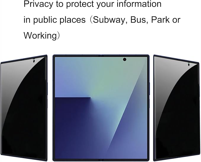 for Samsung Galaxy Z Fold 7 Inner Privacy Screen Protector+Outer Anti spy Tempered Glass Gradient Colorful Anti blue Film
