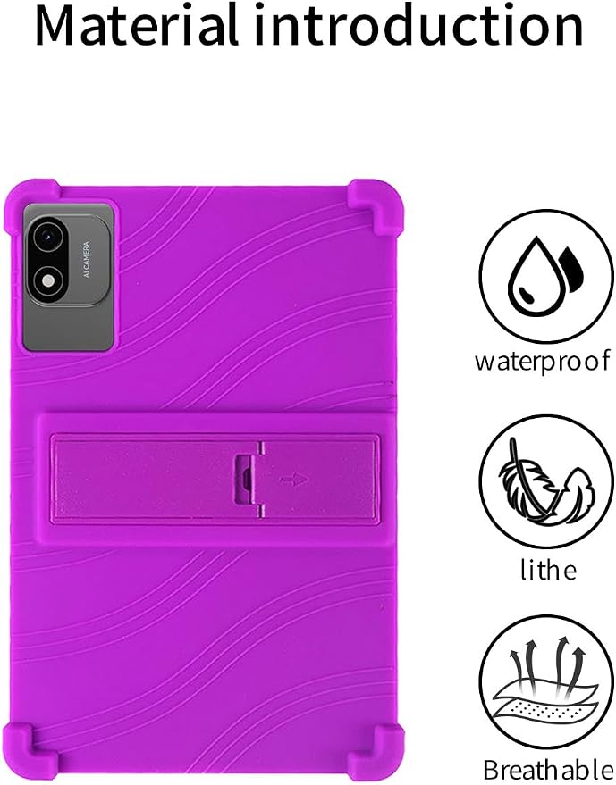 for Headwolf W6 10.1 Inch Tablet CaseBOVUGAC Soft Silicone Adjustable Stand Shockproof Kids Friendly for Headwolf W6 10.1 Tablet(Black)