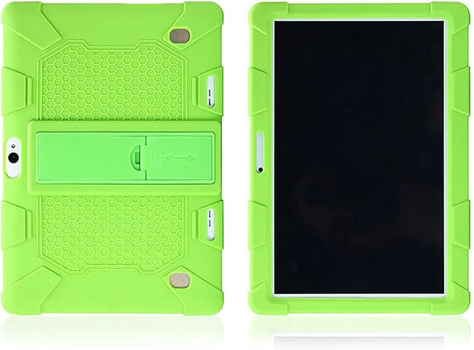 Universal Silicone Tablet Case - 10.1 Inch Cover Shockproof Protective Cover with Stand Soft Slim &amp Non-Slip Grip Kids Android Tablet Suitable for BBK R30/R10/H9/K10plus (24x17cm) (Bean Green)