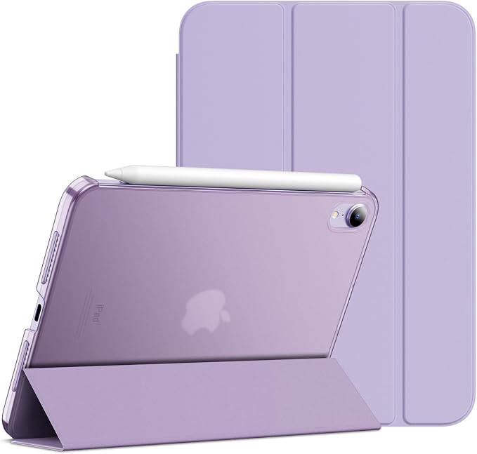 JETech Case Cover for iPad mini A17 Pro/6th Gen (2024/2021) Blue | Slim Translucent Back Design Tri-Fold Stand Auto Wake/Sleep Lightweight Shockproof Protection