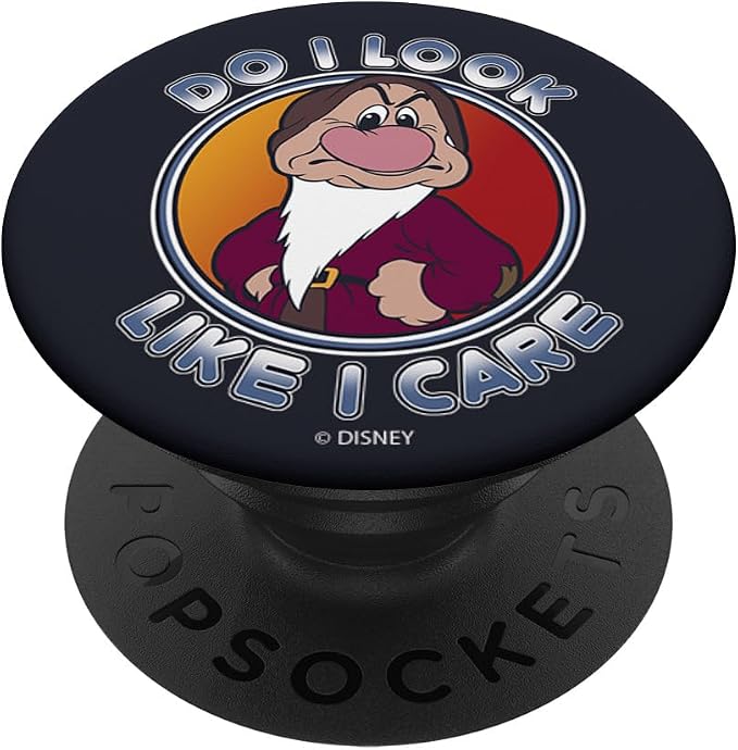 Disney Snow White Dwarf Grumpy Do I Look Like I Care PopSockets Adhesive PopGrip