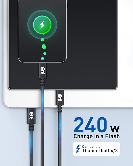 Cable Matters [USB-IF Certified] 240W USB C Charging Cable 6.6ft Black | 480Mbps Data No Video Support USB C Charger Cable for MacBook iPad Pro XPS Surface Pro