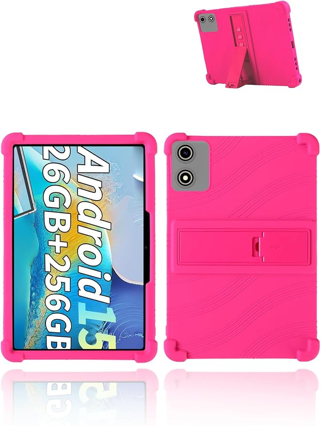 for YLEEBG P30 Android 15 Gaming Tablet10.1 2.5K Ultra Clear Display Tablet Model CaseUYRUREL Soft Silicone Adjustable Stand Cover Lightweight Kids FriendlyBlack.
