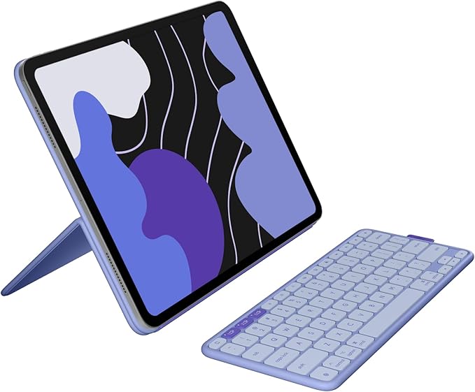 Logitech Flip Folio, Keyboard Case for iPad Pro 13-inch (M4 & M5) & iPad Air 13-inch (M2, M3 & M4) (2024, 2025 & 2026) - Protective & Stowable Bluetooth Keyboard Case, Multi-Device - Lilac