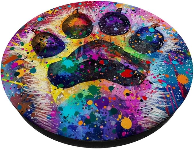 Colorful Dog Paw Print PopSockets PopGrip for MagSafe