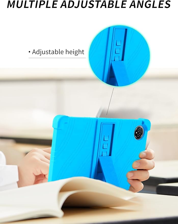 Case for Raemond K80 Tablet 10 Inch Android 15WUNIAK Hollow Back DesignHeat Dissipation Shockproof Lightweight Adjustable Kickstand Silicone Shell&ampKids Friendly Soft CaseBlack
