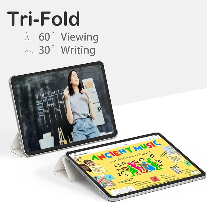 Feams Y Fold Folio for iPad A16 11th Generation Case 11 Inch 2025 iPad 10th Generation Case 10.9 Inch 2022 Y-Shaped Stand Magnetic Attachment Back Cover with Magnetic Clasp &amp Auto Sleep Black