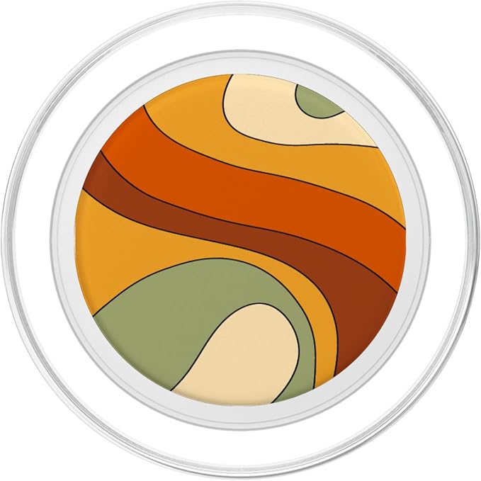 Retro Liquid Swirl Rainbow 70s Aesthetic Boho Burnt Orange PopSockets Adhesive PopGrip